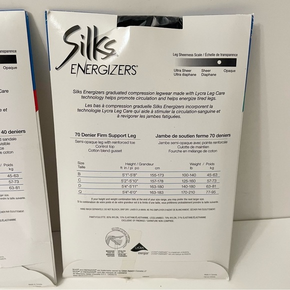 Energizers Black Control Top Hosiery Firm And Medium Support Pantyhose Size C - Picture 9 of 10